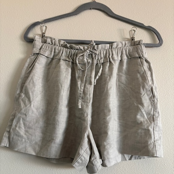 Reiss Lacey Linen Blend Pull On Shorts in Gray Size 4 - Picture 6 of 13